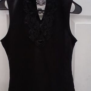 Chic Black Lace Women's Blouse